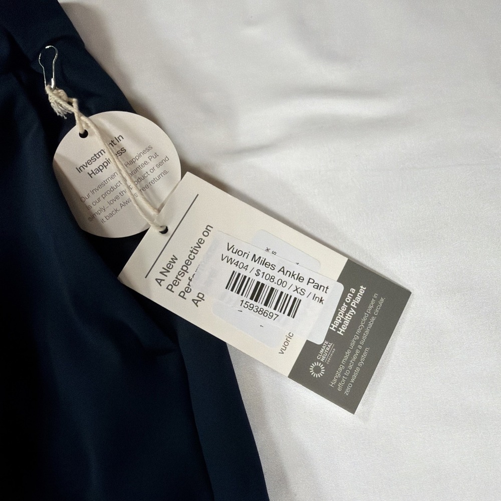 NWT Vuori Women's Miles Ankle Pant Blue XS Performance Stretch Travel Pants - Picture 3 of 9